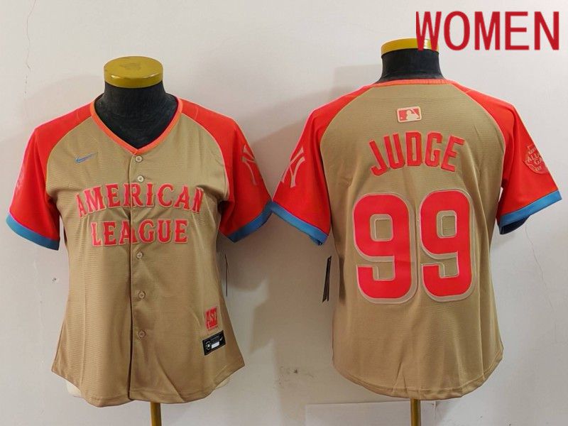 Women New York Yankees #99 Judge Orange All star 2024 Nike MLB Jersey style 1